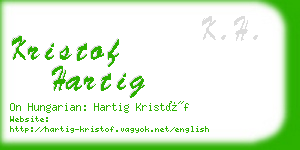 kristof hartig business card